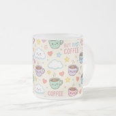 Cute Coffee Cups Patroon Kawaii Mok (Voorkant rechts)