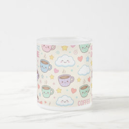 Cute Coffee Cups Patroon Kawaii Mok