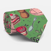 Cute Coffee en Cakes Design Stropdas (Opgerold)
