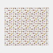 Cute Coffee en Comfort Food Illustrated Pattern Fleece Deken (Voorkant (Horizontaal))