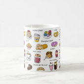 Cute Coffee en Comfort Food Illustrated Pattern Koffiemok (Center)