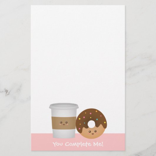 Cute Coffee en Donut... Briefpapier (Voorkant)