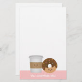 Cute Coffee en Donut... Briefpapier (Voorkant / Achterkant)
