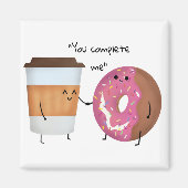 Cute Coffee en Donut Complete Couple Magneet (Voorkant)