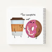 Cute Coffee en Donut Complete Couple Notitieboek (Achterkant)