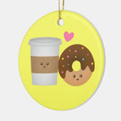 Cute Coffee en Donut in Love, Perfect Pair Keramisch Ornament (Links)
