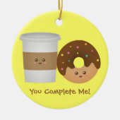 Cute Coffee en Donut in Love, Perfect Pair Keramisch Ornament (Voorkant)