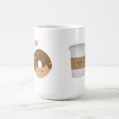 Cute Coffee en Donut in Love, Perfect Pair Koffiemok (Center)