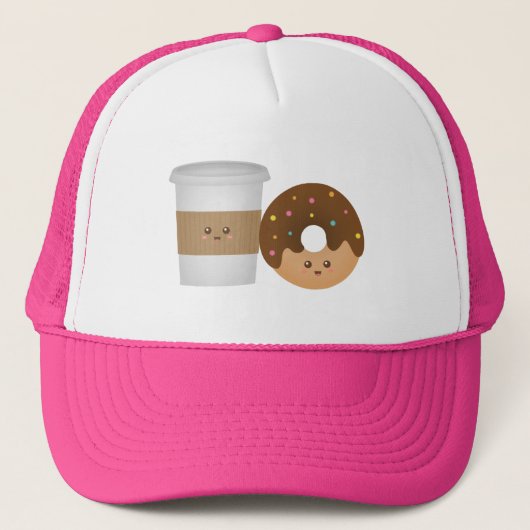 Cute Coffee en Donut... Trucker Pet (Voorkant)