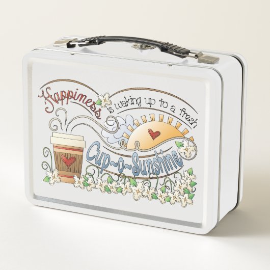 Cute Coffee Inspiration Metal Lunch Box (Achterkant)