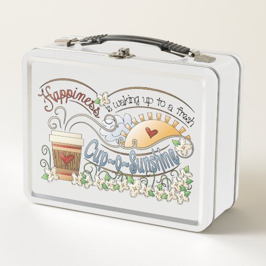 Cute Coffee Inspiration Metal Lunch Box (Voorkant)