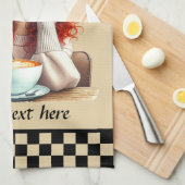 Cute Coffee Lady Tekst toevoegen Theedoek (Quarter Fold)