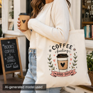 Cute Coffee Lover Cadeautas Gewone Boodschappentas Tote Bag