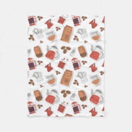 Cute Coffee Lovers Caffeine ThMED Kawaii Pattern Fleece Deken