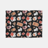 Cute Coffee Lovers Caffeine ThMED Kawaii Pattern Fleece Deken (Voorkant (Horizontaal))