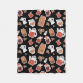 Cute Coffee Lovers Caffeine ThMED Kawaii Pattern Fleece Deken (Voorkant)