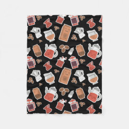Cute Coffee Lovers Caffeine ThMED Kawaii Pattern Fleece Deken