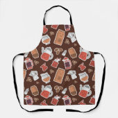 Cute Coffee Lovers Caffeine ThMED Kawaii Pattern Schort (Voorkant)