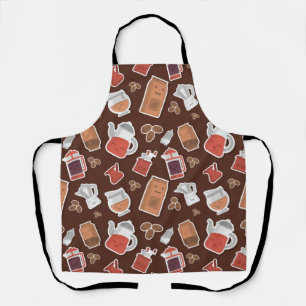 Cute Coffee Lovers Caffeine ThMED Kawaii Pattern Schort