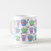 Cute Coffee Lovers Container Drawings Pattern Koffiemok (Voorkant links)