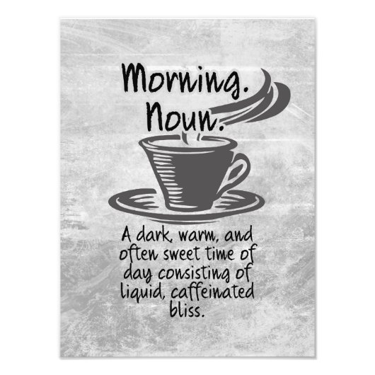 Cute Coffee Lovers Funny Morning Quote Foto Afdruk (Voorkant)