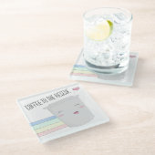 Cute Coffee Lovers Superheld Rainbow Glazen Onderzetter (Schuin)