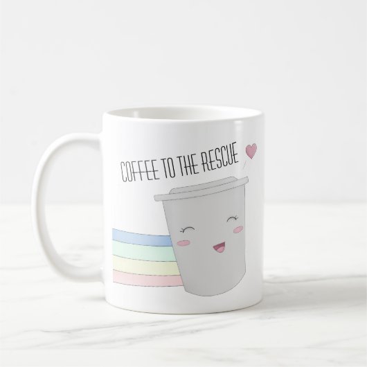Cute Coffee Lovers Superheld Rainbow Koffiemok (Links)