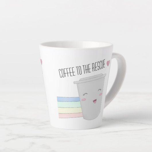 Cute Coffee Lovers Superheld Rainbow Latte Mok (Rechterhoek)