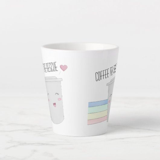 Cute Coffee Lovers Superheld Rainbow Latte Mok (Voorkant)