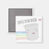 Cute Coffee Lovers Superheld Rainbow Magneet (Voorkant / Achterkant)