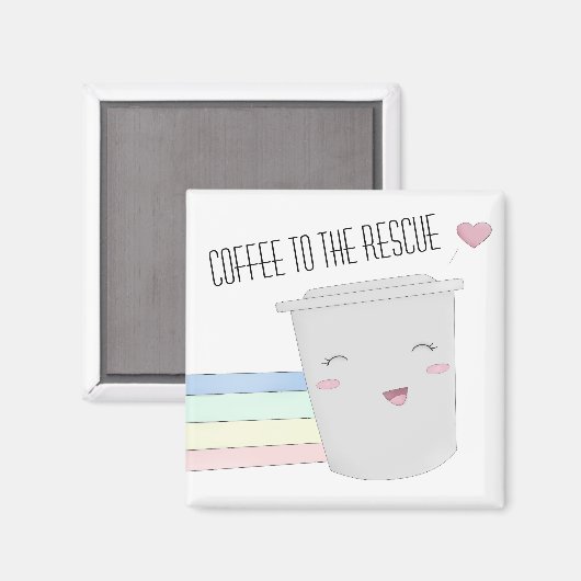 Cute Coffee Lovers Superheld Rainbow Magneet (Voorkant / Achterkant)