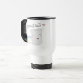 Cute Coffee Lovers Superheld Rainbow Reisbeker (Voorkant links)