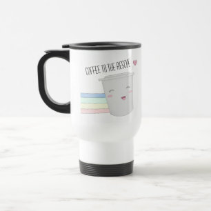 Cute Coffee Lovers Superheld Rainbow Reisbeker