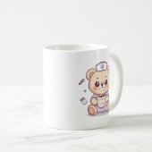 Cute Coffee-Loving Nurse Teddy Bear  Koffiemok (Voorkant rechts)