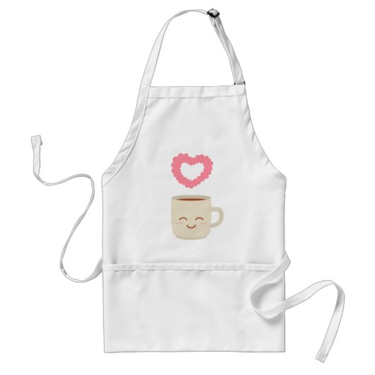 Cute Coffee Mok Cartoon Coffee Lover Standaard Schort (Voorkant)