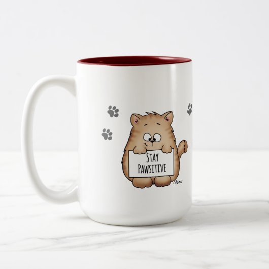 Cute Coffee Mok met Cat - Blijf rustig! (Links)