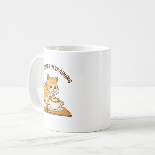 Cute Coffee Mug: "Coffee Taster in Training" Cat  Koffiemok (Voorkant links)
