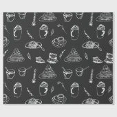Cute Coffee Pattern Cadeaupapier (Vlak)