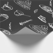 Cute Coffee Pattern Cadeaupapier (Hoek)