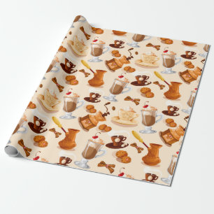 Cute Coffee Pattern Cadeaupapier