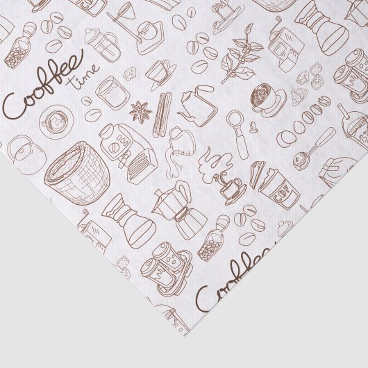 Cute Coffee Pattern Tissuepapier (Detail)