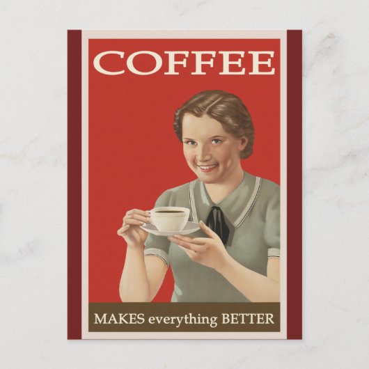 Cute  Coffee Poster Briefkaart (Voorkant)