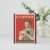Cute  Coffee Poster Briefkaart (Staand voorkant)