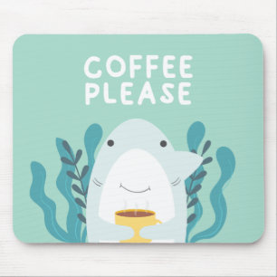Cute Coffee Shark Muismat