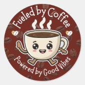 Cute Coffee Vibes Sticker Design (Voorkant)