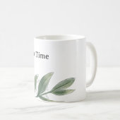 Cute CoffeeTime Teacup. Modern Minimalist Floral Koffiemok (Voorkant rechts)