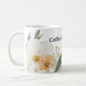 Cute CoffeeTime Teacup. Modern Minimalist Floral Koffiemok (Links)