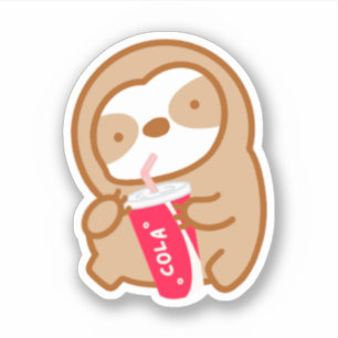 Cute Cola Soda Sloth Sticker