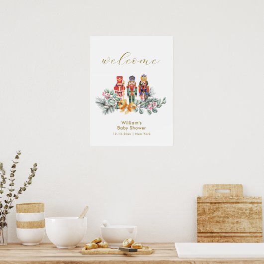 Cute Cold Outside Nutcracker Baby Shower Welcome Poster (Keuken)