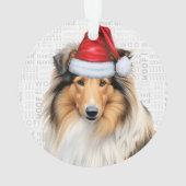 Cute Collie Dog Holiday Kerstfoto Ornament (achterkant)